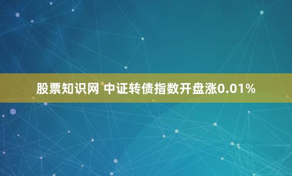 股票知识网 中证转债指数开盘涨0.01%